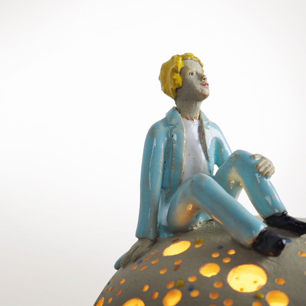 Lampe céramique petit prince détail