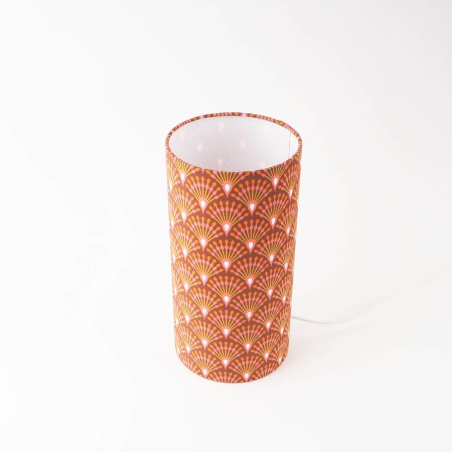 lampe tube en tissu art deco orange intérieur