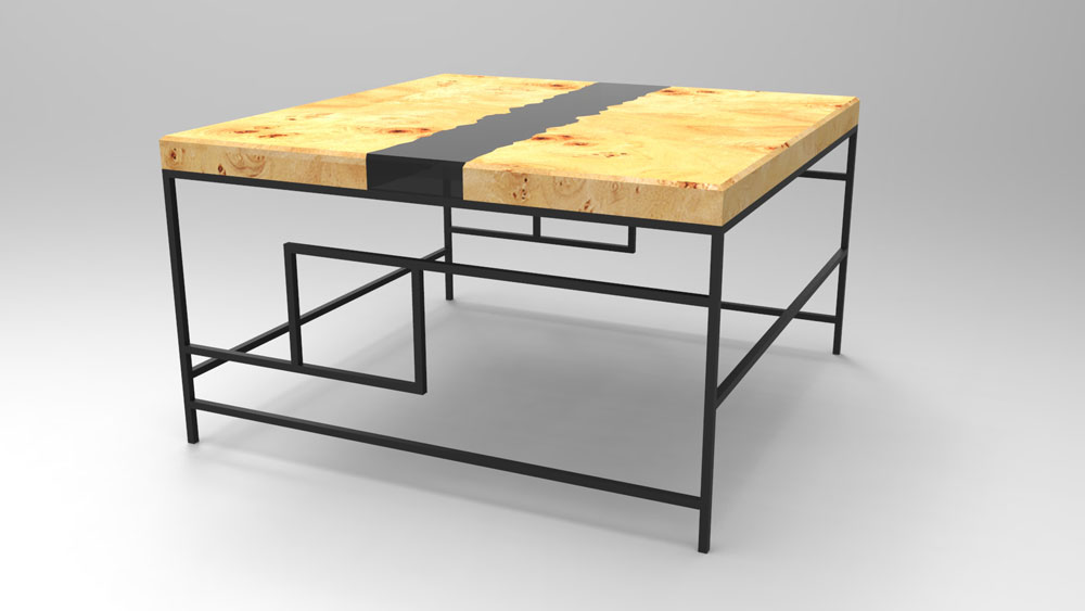 projet de réalisation de table basse en loupe de peuplier