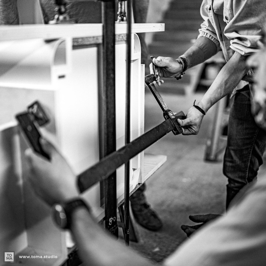 réalisation de meubles dans l'atelier Angebault ébénisterie